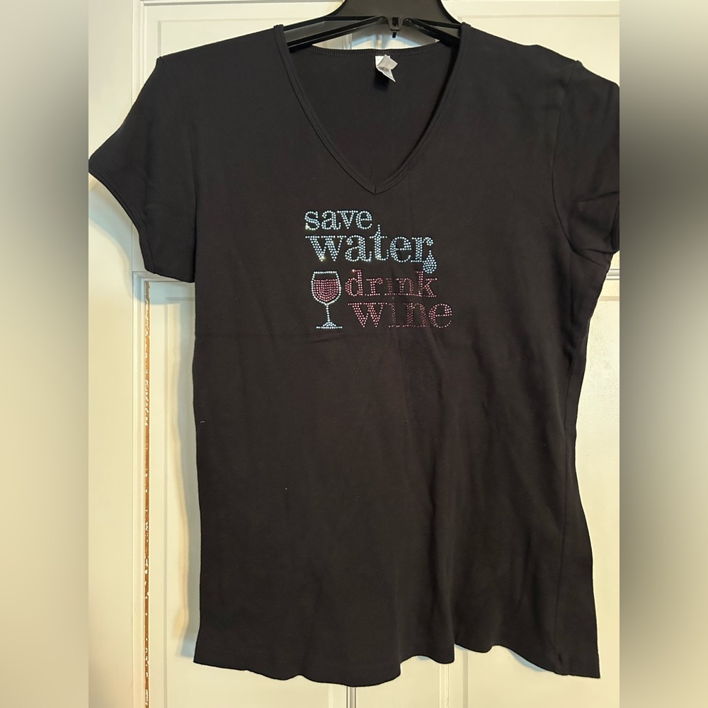 Women’s Save Water Drink Wine tee XXL